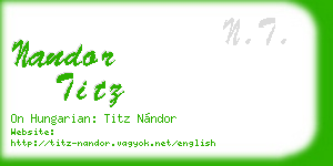 nandor titz business card